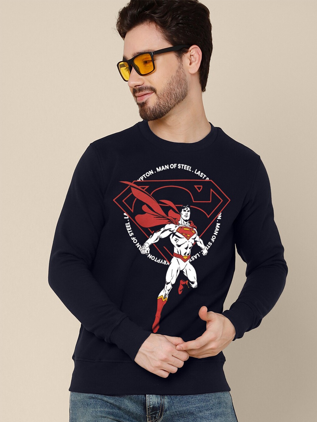 

Free Authority Young Superman Graphic Printed Cotton Pullover, Black