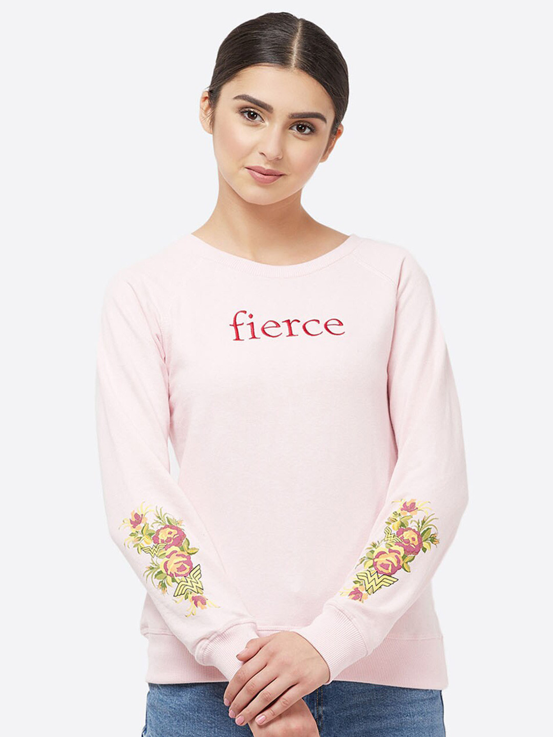

Free Authority Wonder Woman Printed Cotton Sweatshirt, Pink