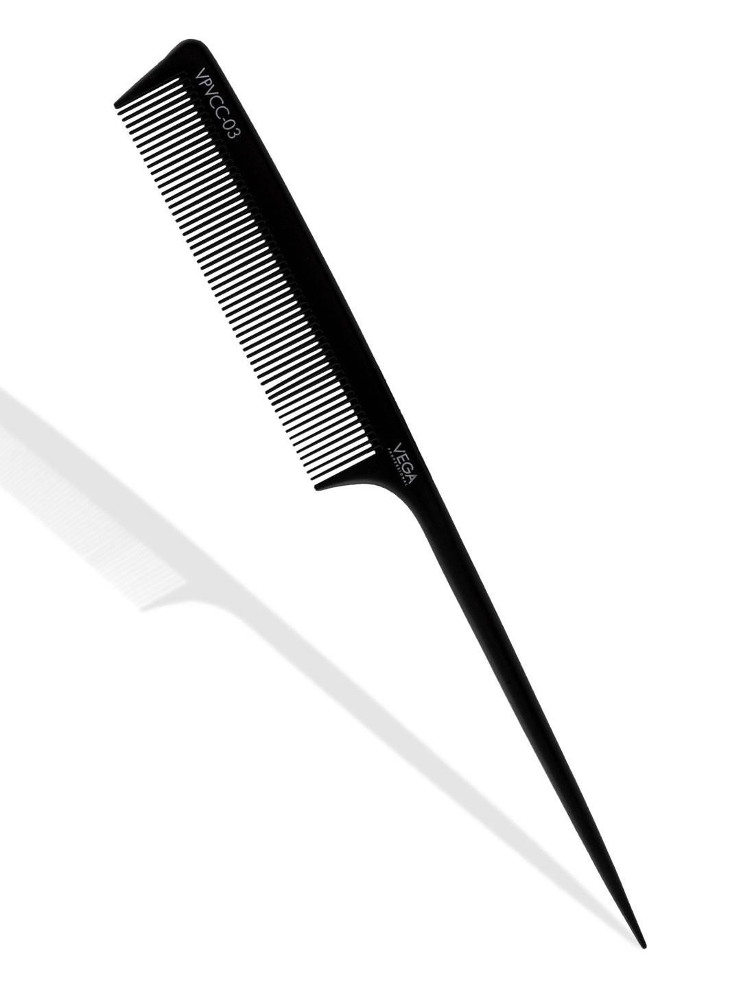 

VEGA PROFESSIONAL VPVCC-03 Carbon Anti-Static Rat Tail Comb - Black Line
