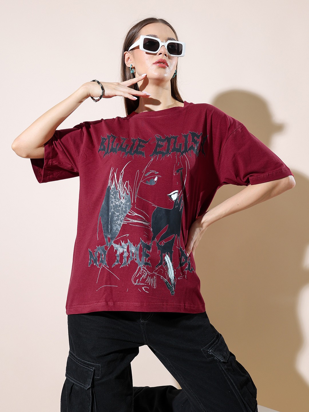 

Stylecast X Hersheinbox Women Printed Pure Cotton T-shirt, Red