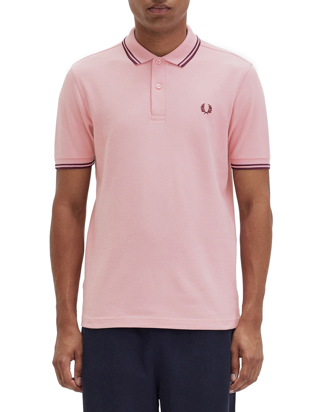 

Fred Perry Polo Collar Cotton T-shirt, Pink
