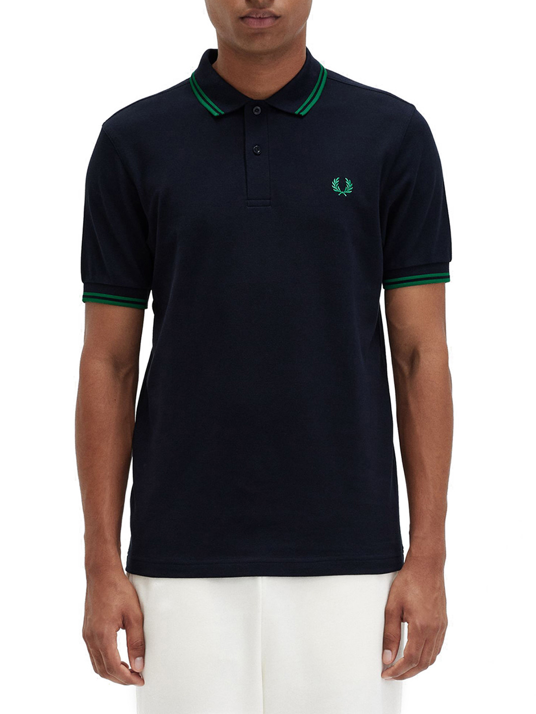 

Fred Perry Polo Collar Short Collar Cotton T-shirt, Navy blue