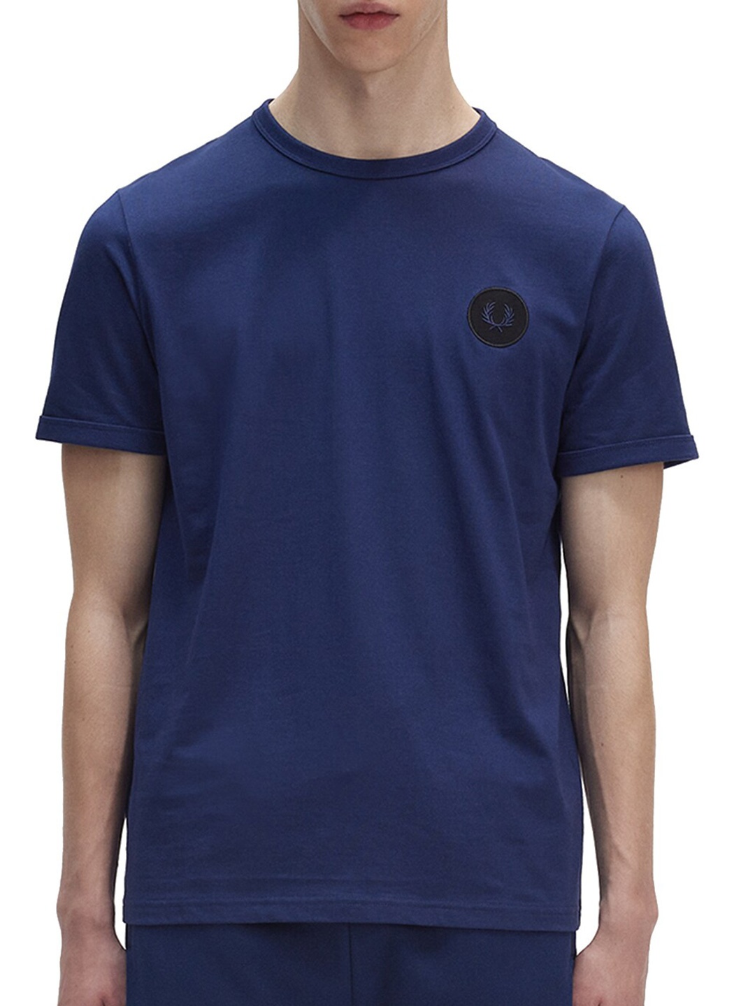 

Fred Perry Round Neck Cotton Casual T-Shirt, Navy blue