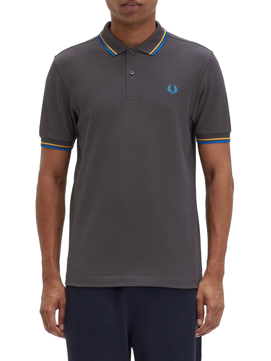 

Fred Perry Polo Collar Cotton T-shirt, Grey