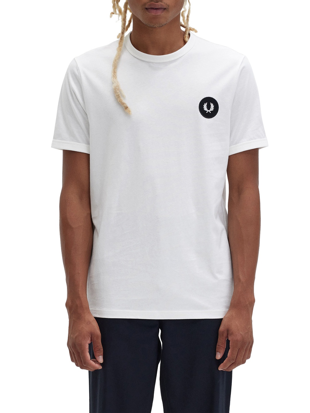 

Fred Perry Round Neck Cotton T-shirt, White