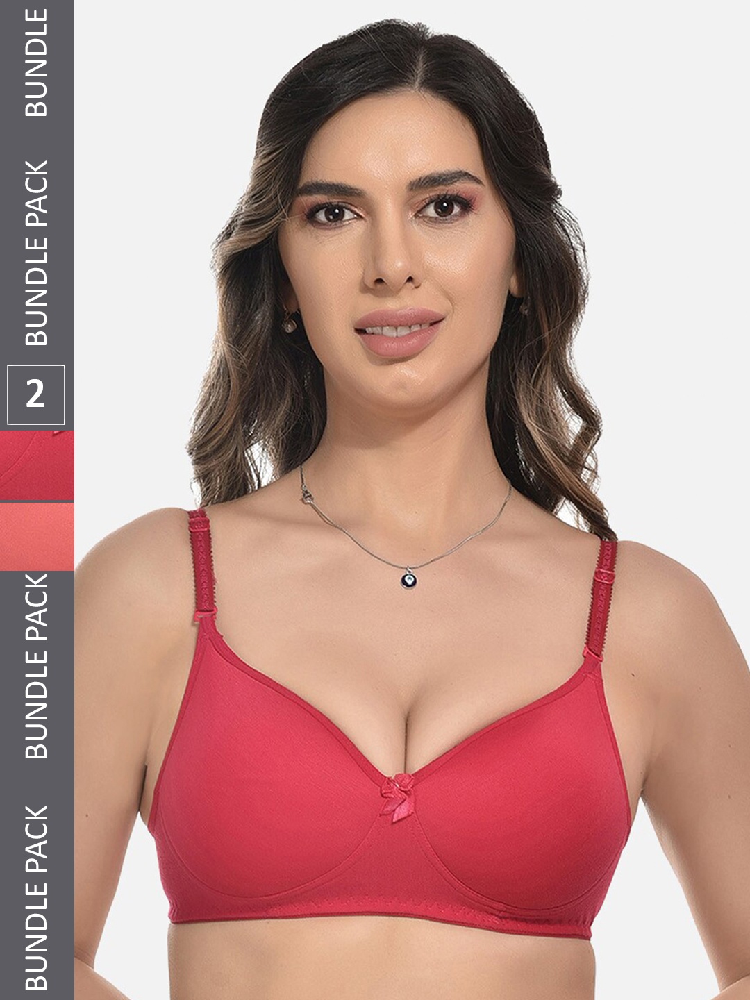 

StyFun Pack Of 2 Bra Full Coverage Lightly Padded, Pink