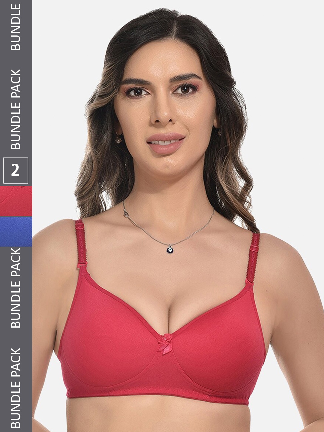 

StyFun Pack Of 2 Bra Full Coverage Lightly Padded, Pink