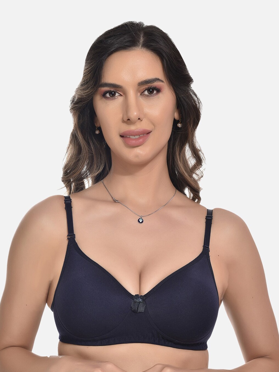 

StyFun Lightly Padded Full Coverage Bra, Navy blue