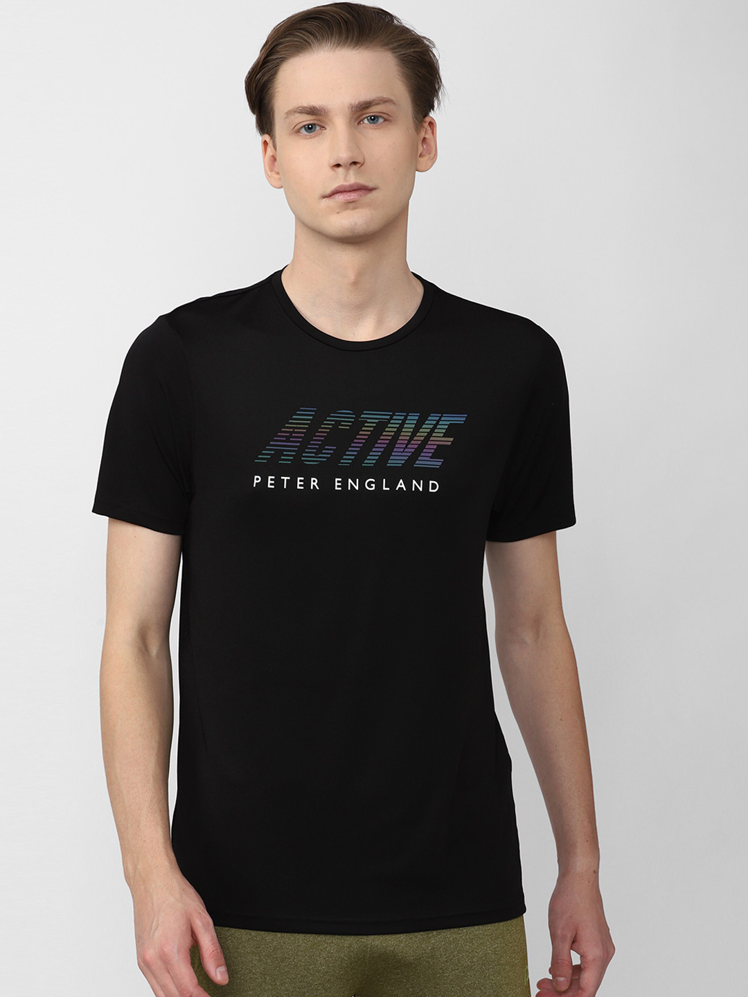 

Peter England Casuals Typography Printed Regular Fit T-shirt, Black