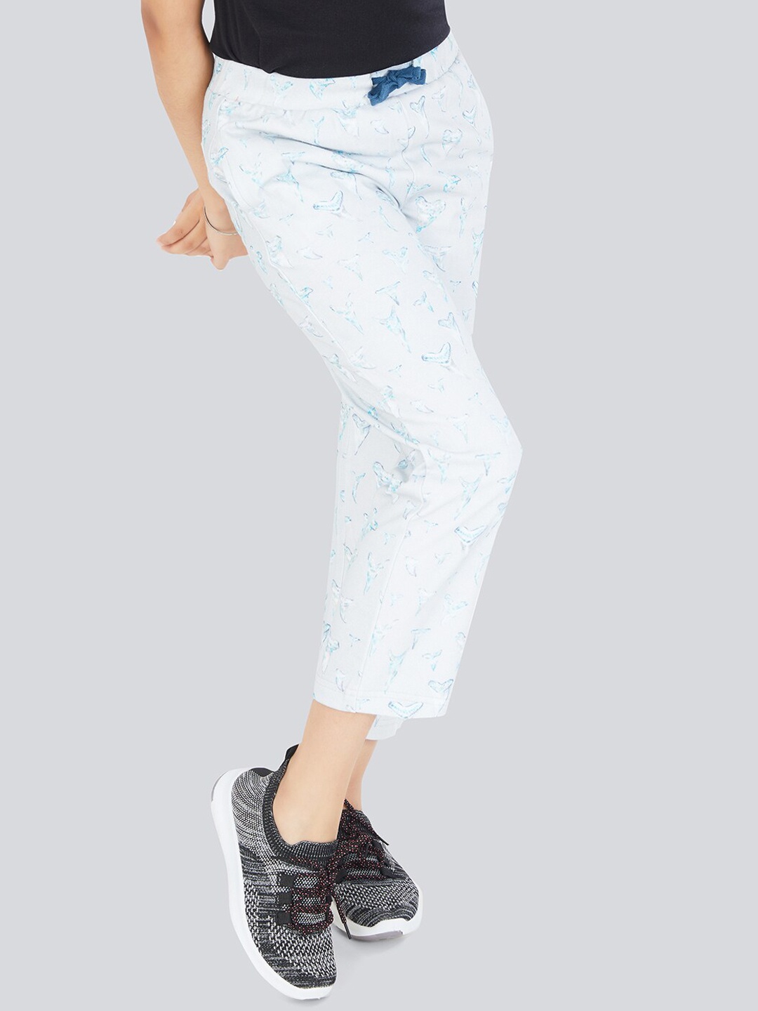 

Olele Girls Abstract Printed Fleece Track Pants, White