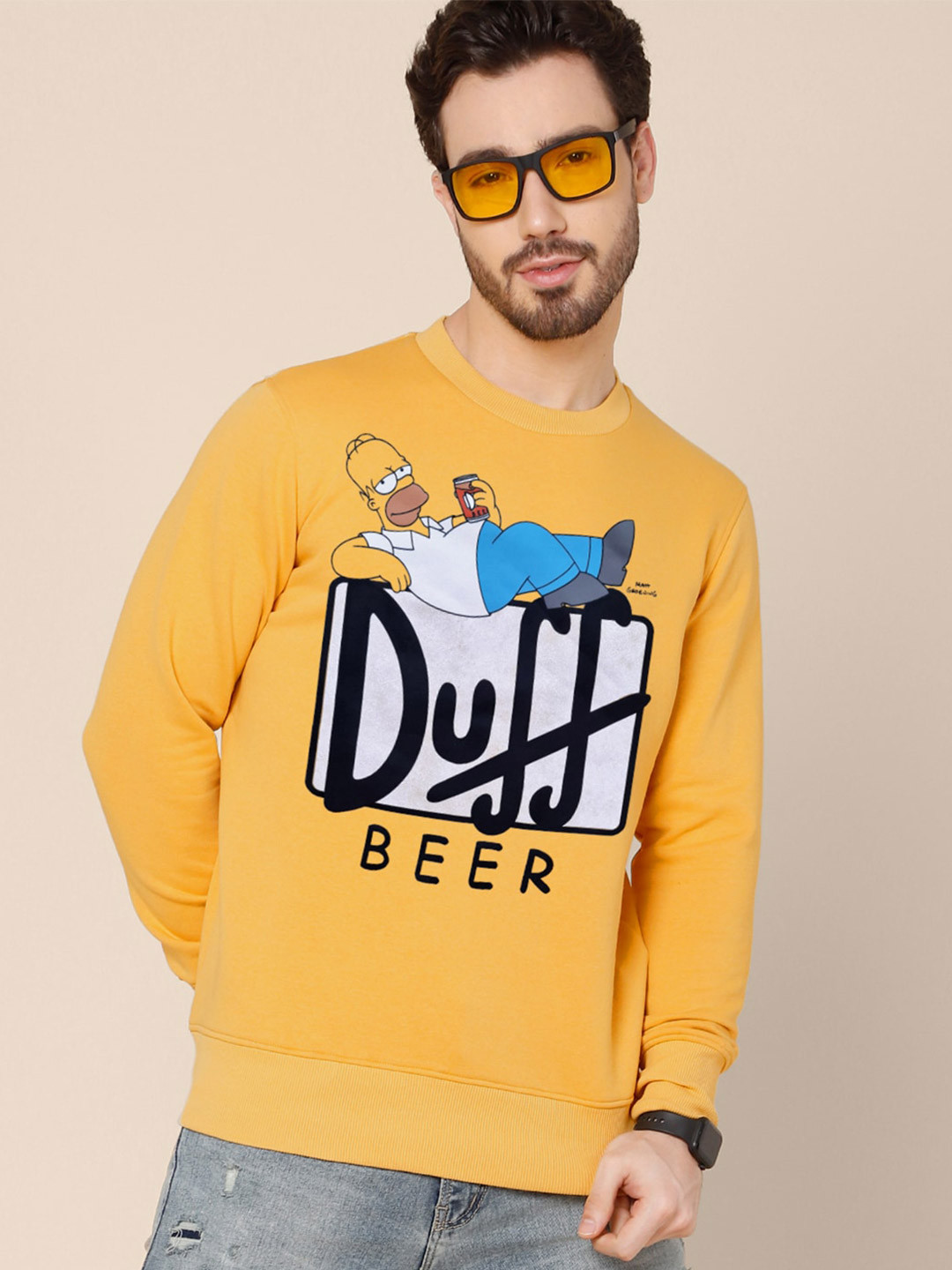 

Free Authority Simpsons Printed Cotton Sweatshirt, Yellow