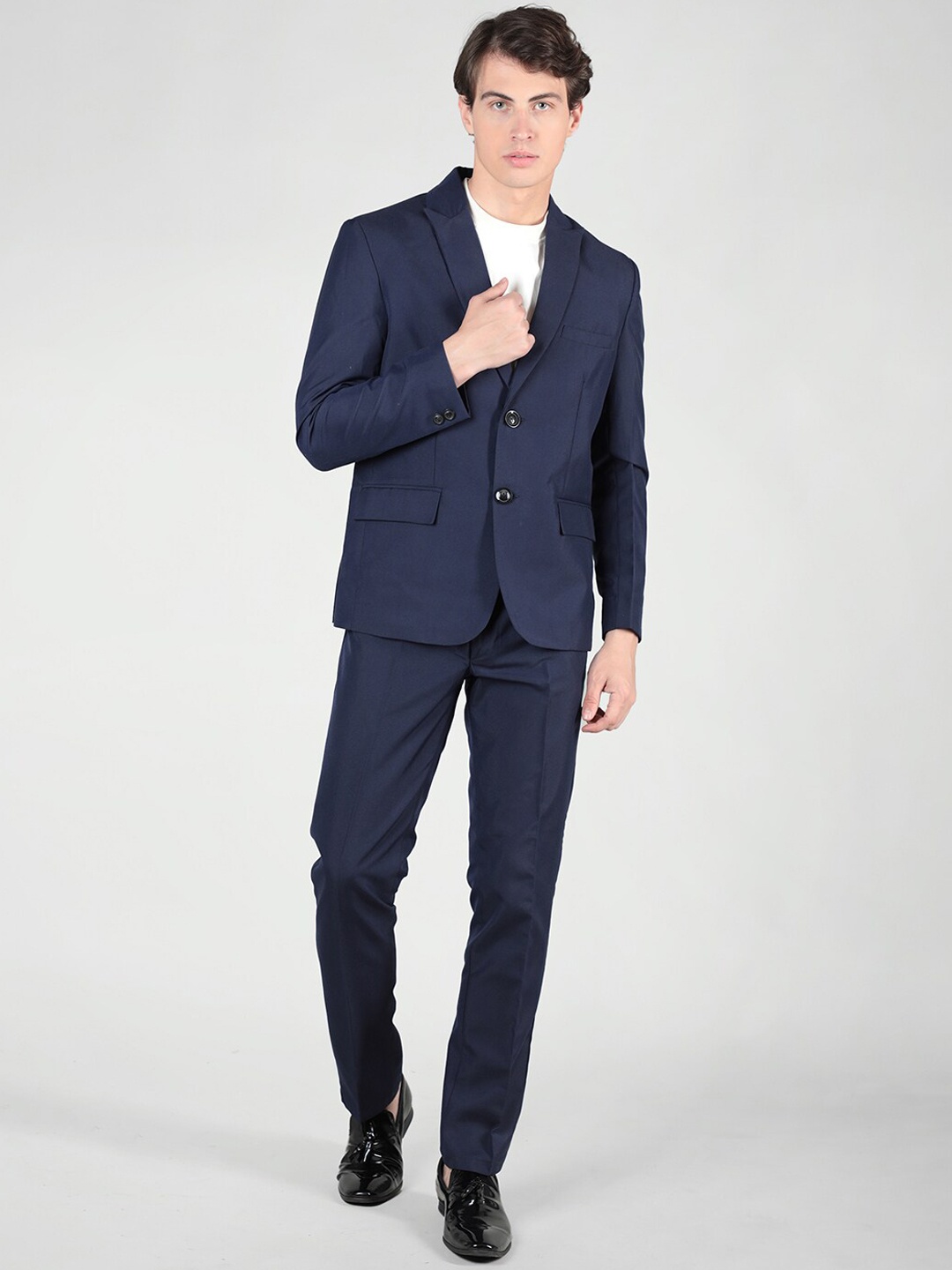 

Dlanxa Self Design Two Piece Formal Suit, Navy blue