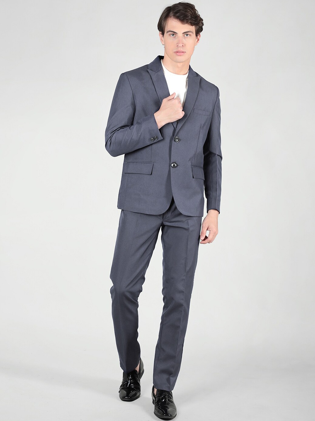 

Dlanxa Self Design Two Piece Formal Suit, Grey