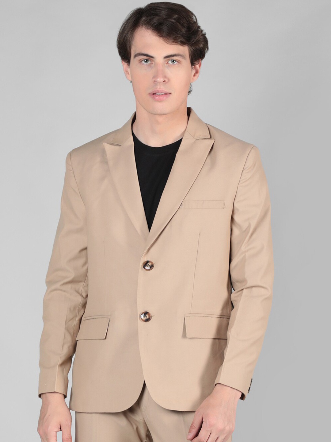 

Dlanxa Men Single Breasted Slim-Fit Blazer, Beige