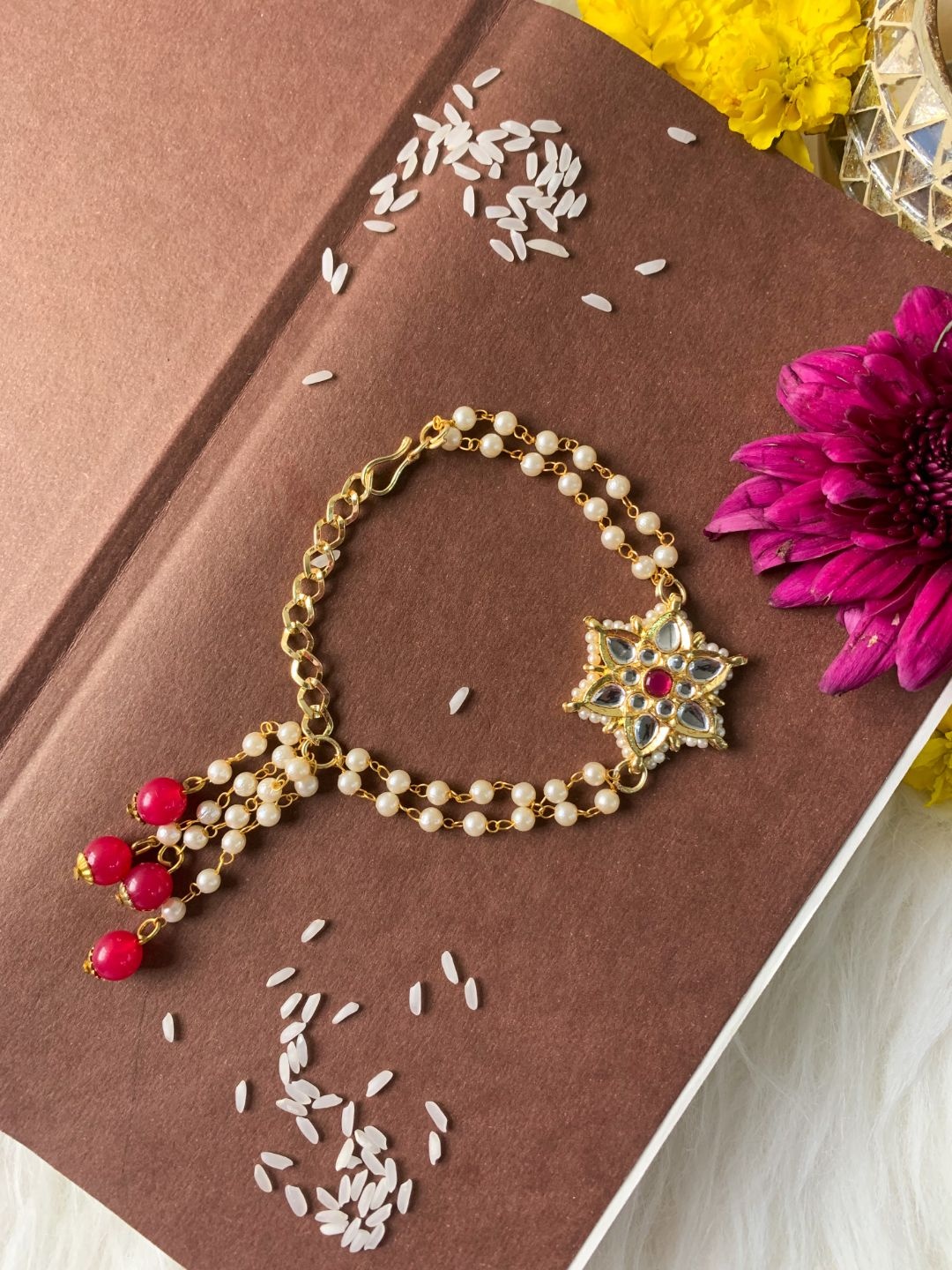 

I Jewels Gold Plated Hanging Lumba Rakhi