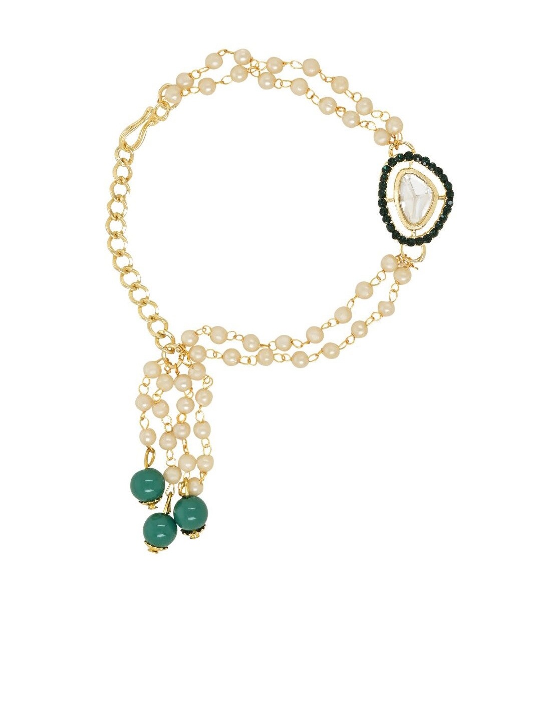 

I Jewels Artificial Beads Hanging Lumba Rakhi, Green