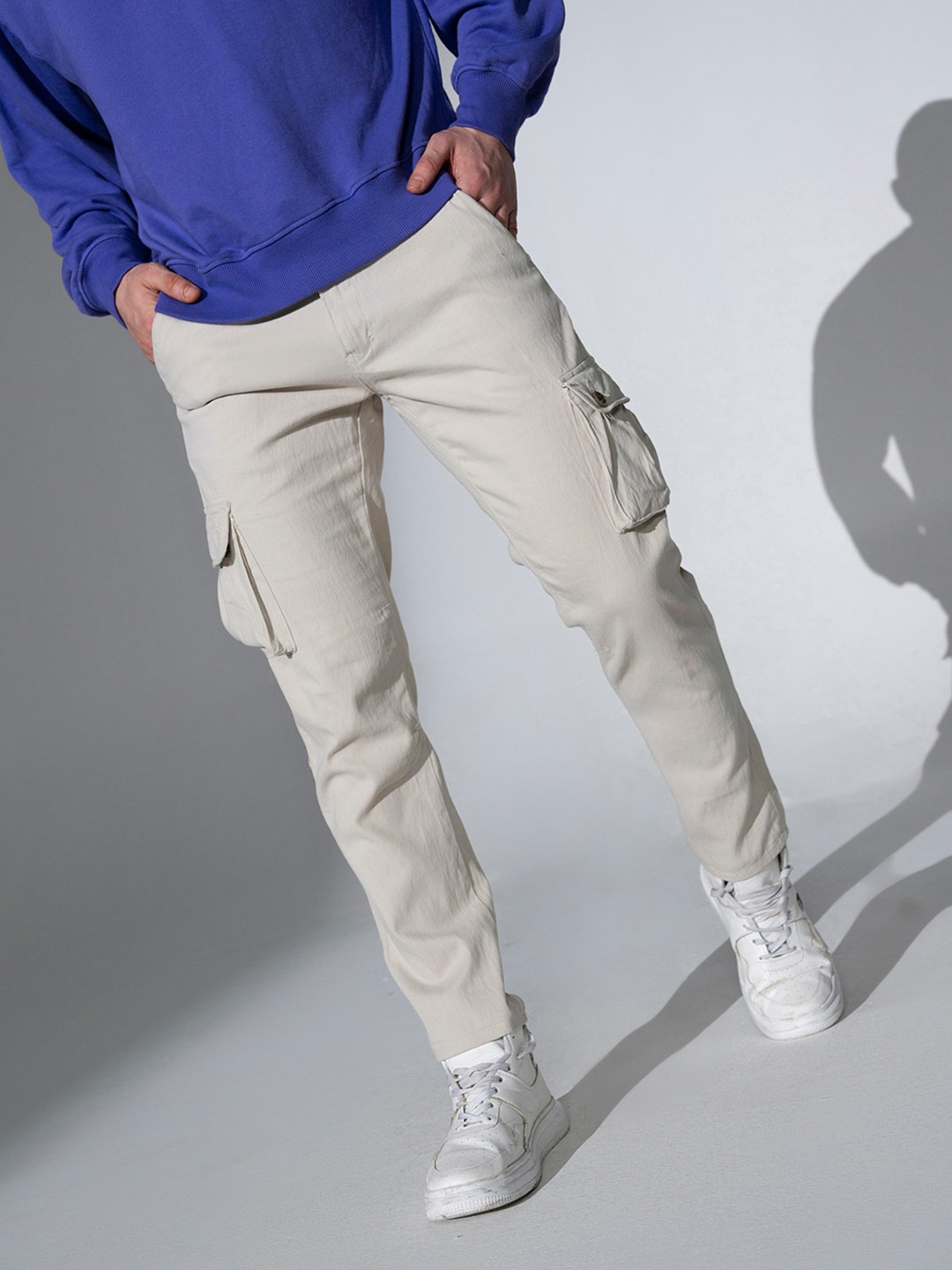 

Hubberholme Men Beige Slim Fit Cargos