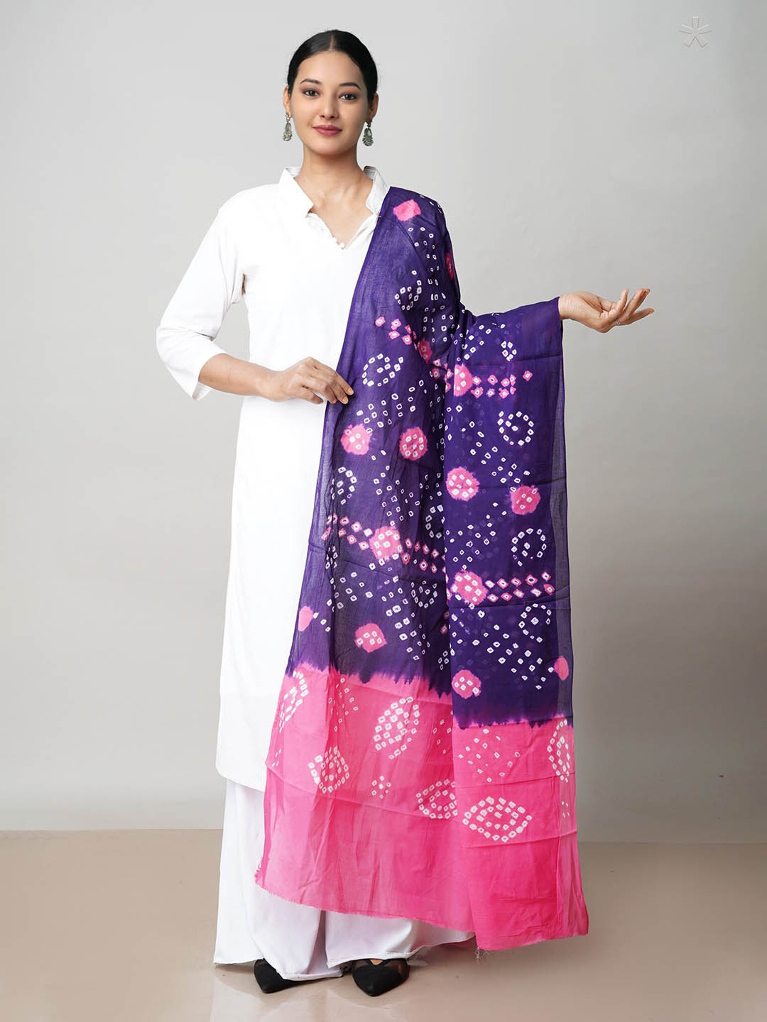 

Unnati Silks Bandhani Printed Pure Cotton Dupatta, Blue