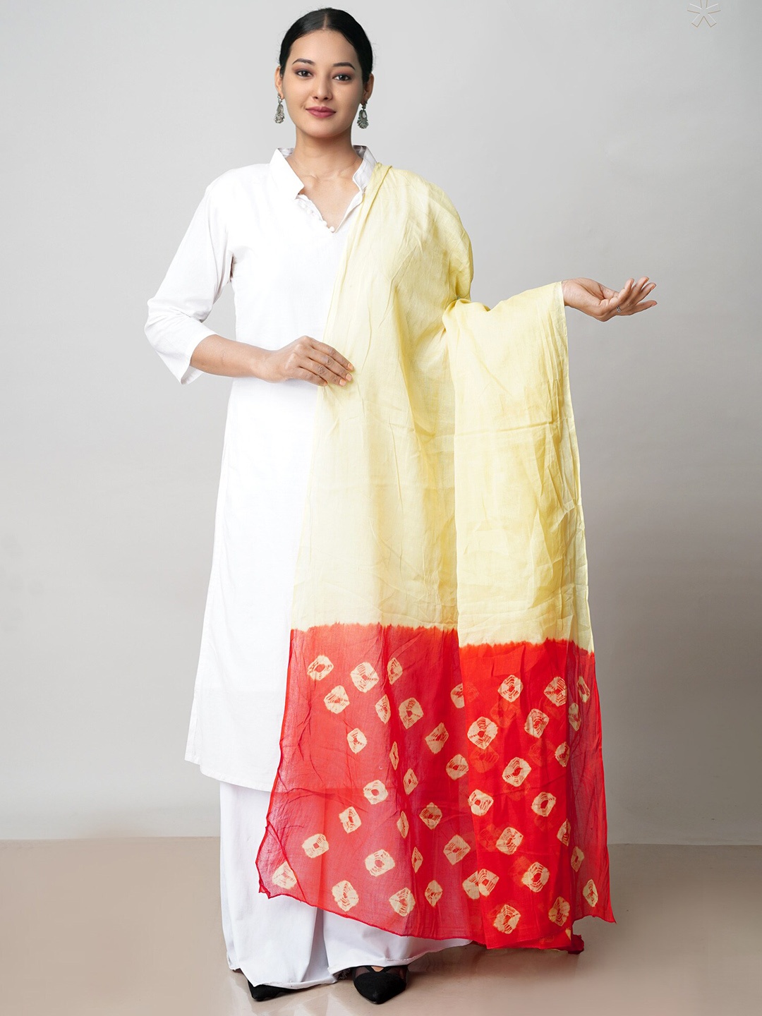 

Unnati Silks Printed Pure Cotton Bandhani Dupatta, Yellow