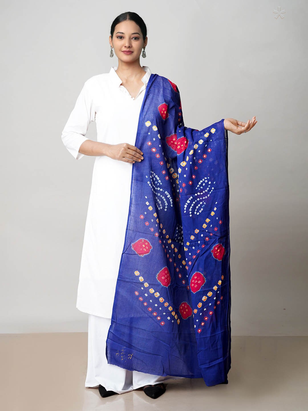 

Unnati Silks Bandhani Printed Pure Cotton Dupatta, Blue