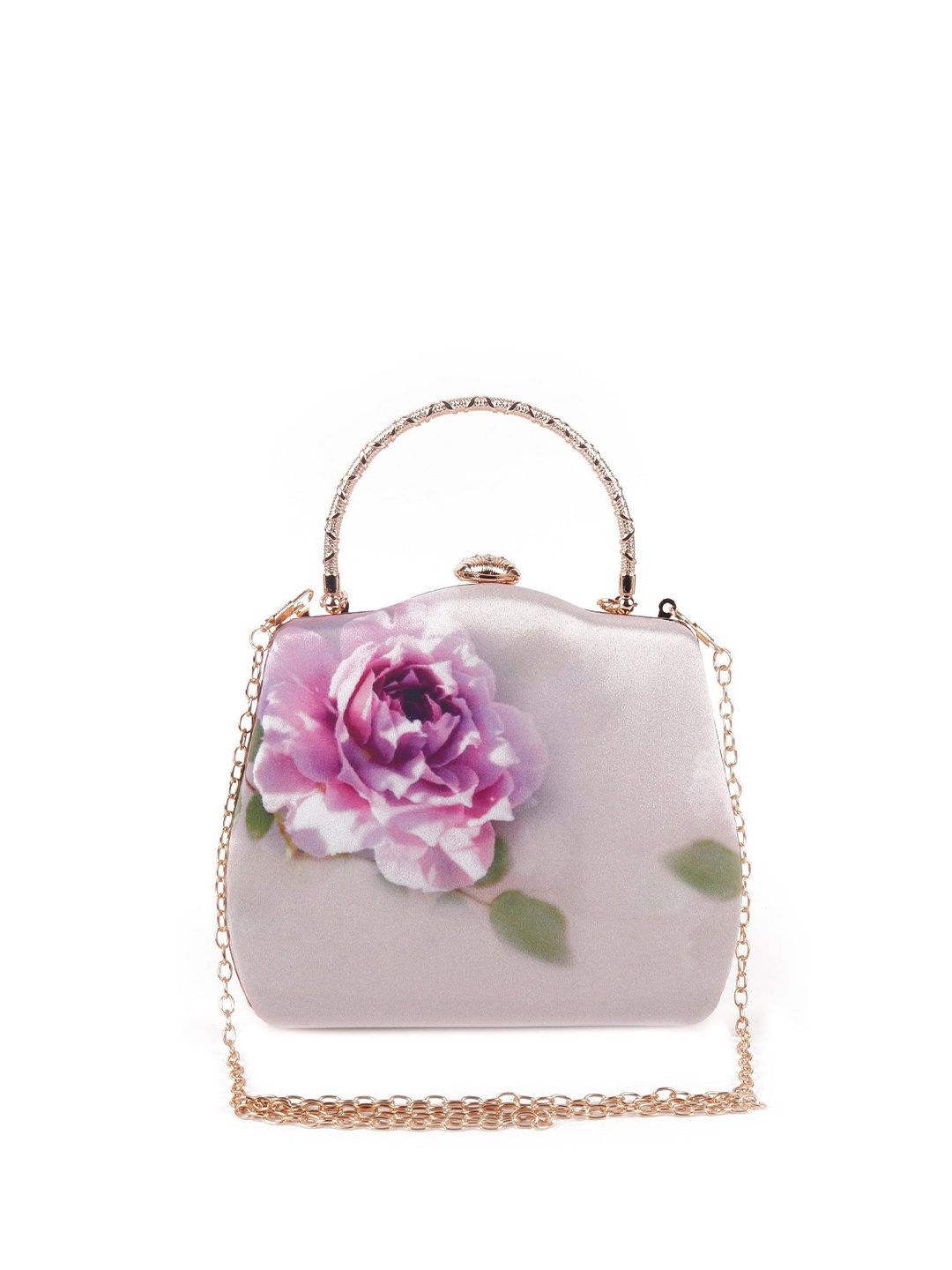 

ODETTE Floral Printed Box Clutch, Pink