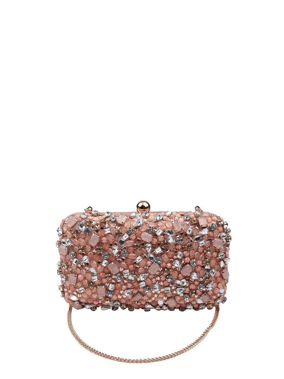 

ODETTE Embellished Box Clutch, Pink