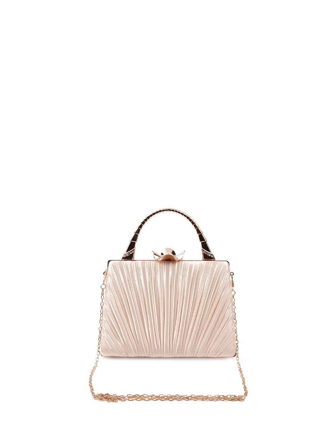 

ODETTE Box Clutch With Sling Strap, Gold