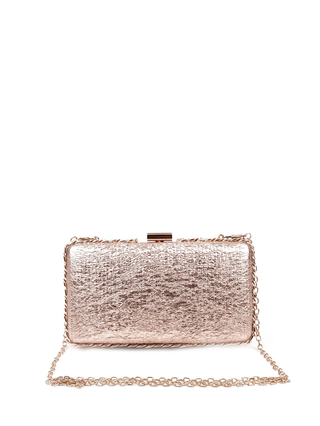 

ODETTE Embroidered Box Clutch, Rose gold
