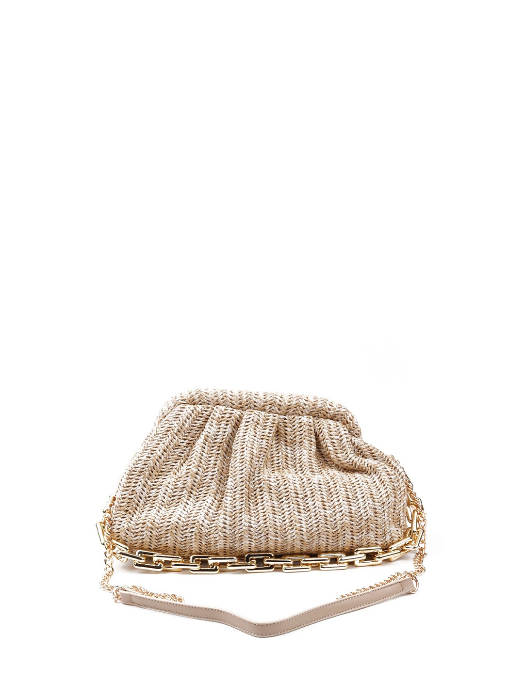 

ODETTE Textured Purse Clutch, Beige