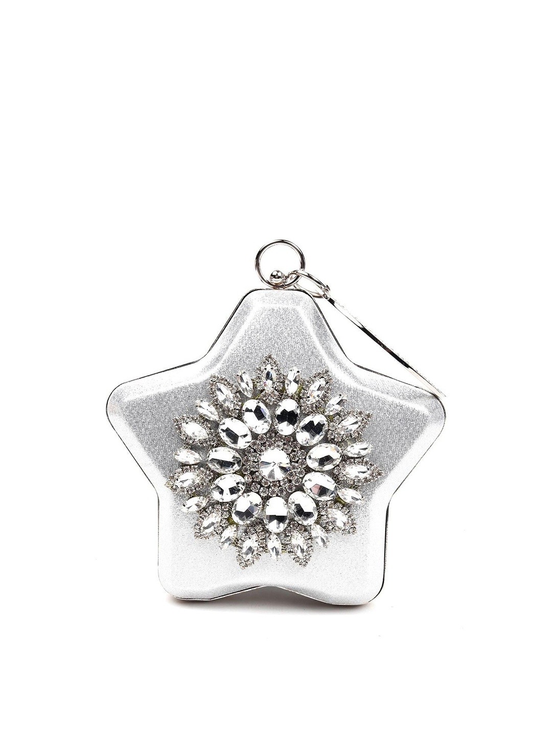 

ODETTE Embellished Purse Clutch, Silver