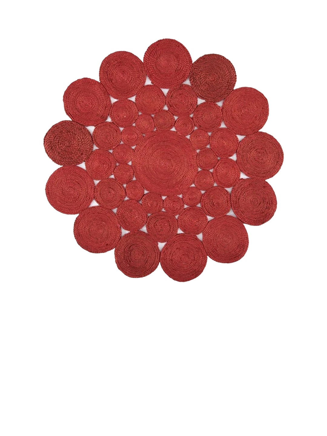 

Art Avenue ZINNIA Red Braided Round Jute Carpet