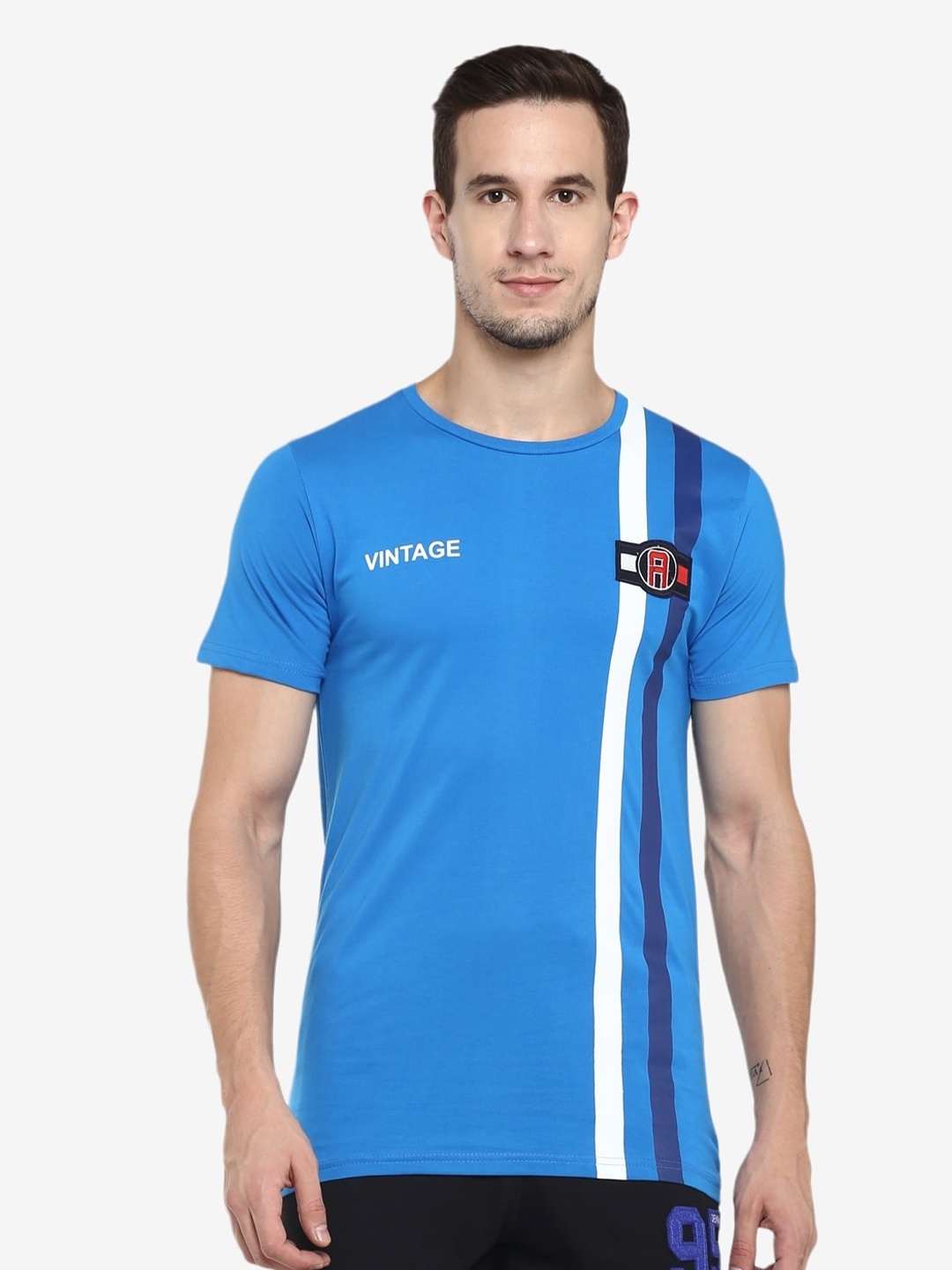 

Alan Jones Striped Slim Fit T-shirt, Blue