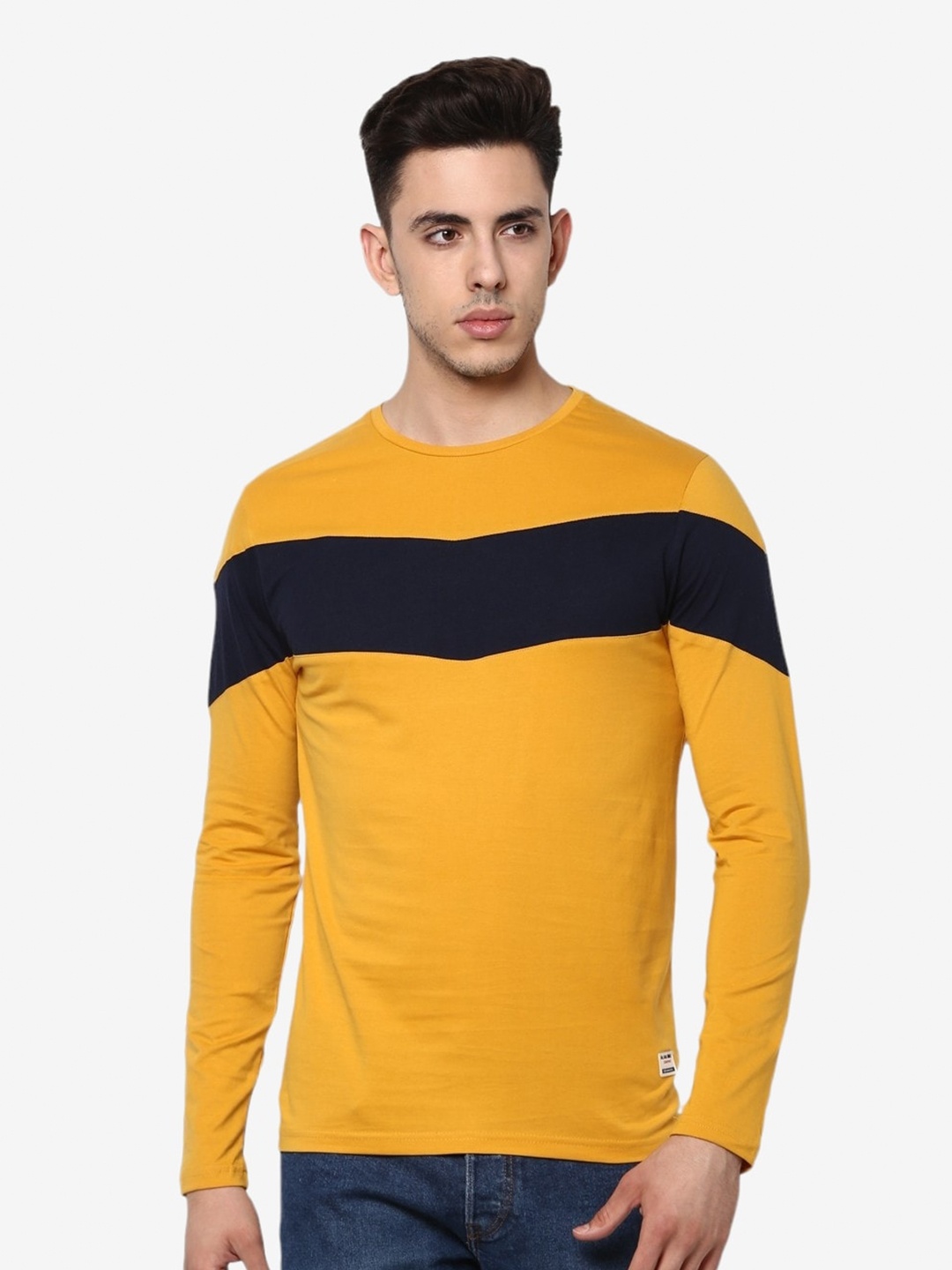 

Alan Jones Colourblocked Slim Fit T-shirt, Gold