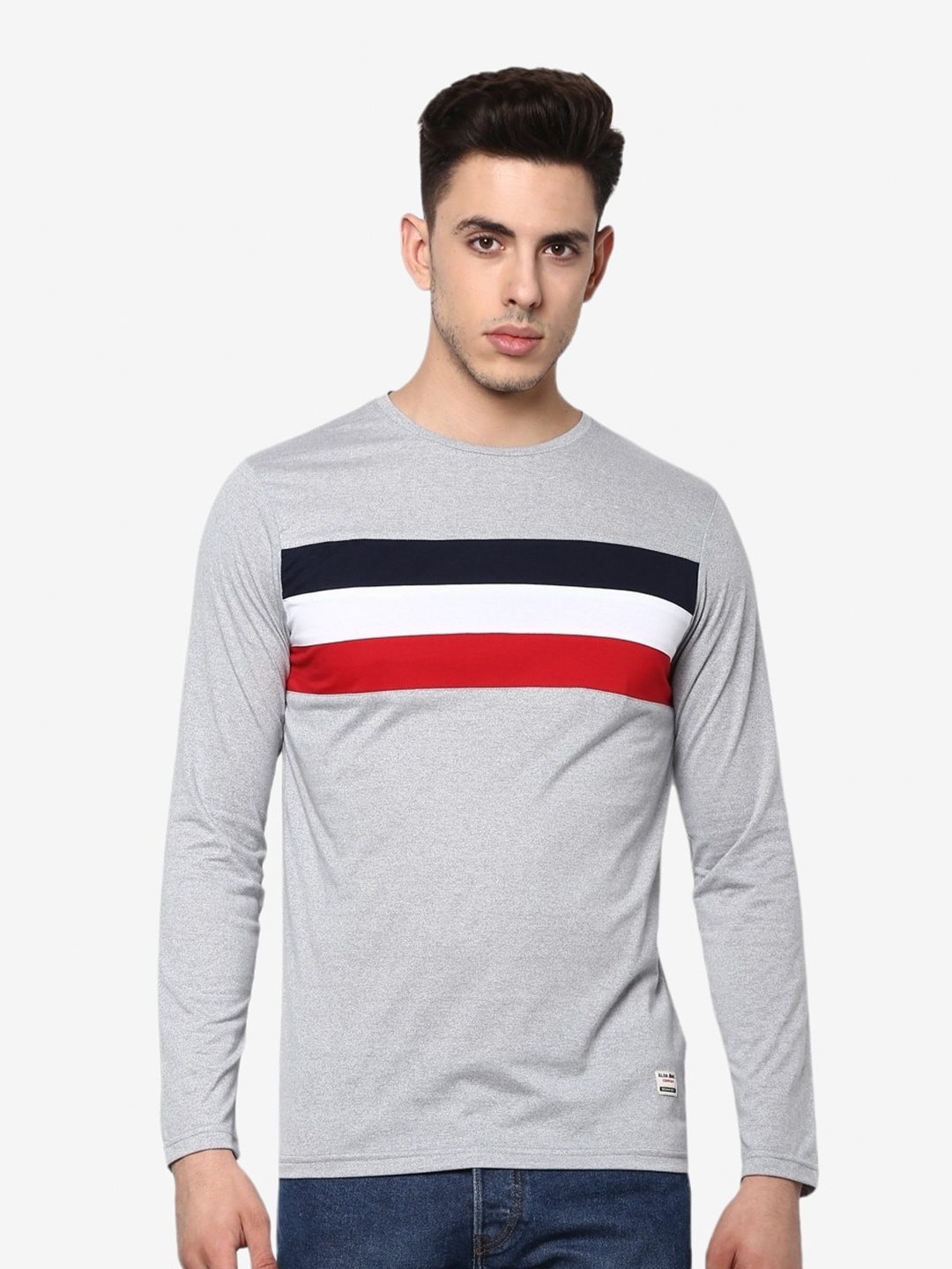 

Alan Jones Striped Slim Fit T-shirt, Grey
