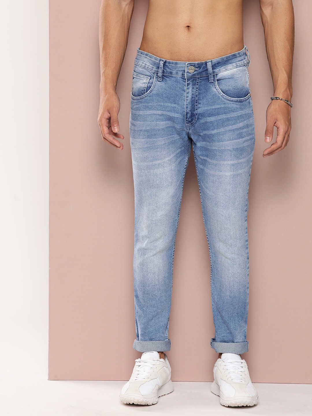 

Harvard Men Skinny Fit Heavy Fade Stretchable Jeans, Blue
