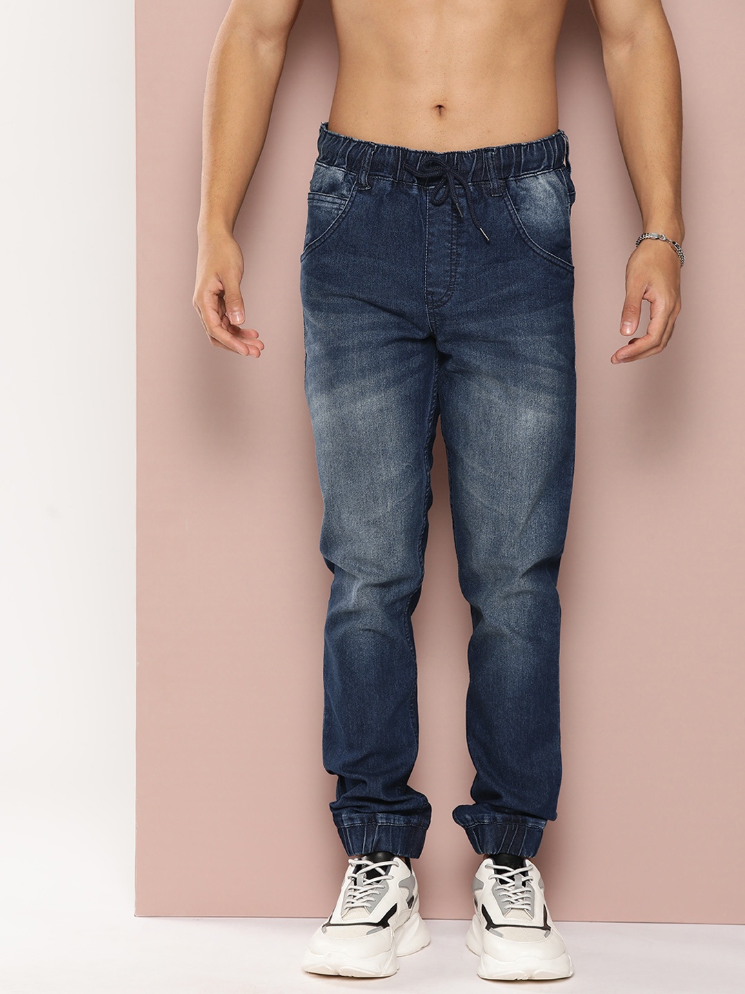 

Harvard Men Light Fade Stretchable Jogger Jeans, Blue