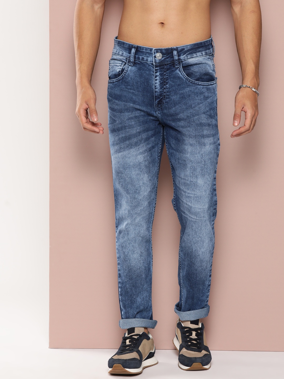 

Harvard Men Skinny Fit Light Fade Stretchable Jeans, Navy blue