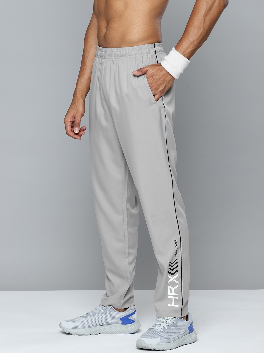 

HRX by Hrithik Roshan Men Rapid-Dry Running Track Pants, Grey
