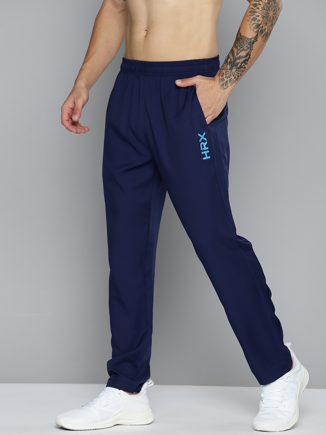 

HRX by Hrithik Roshan Men Rapid-Dry Running Track Pants, Navy blue