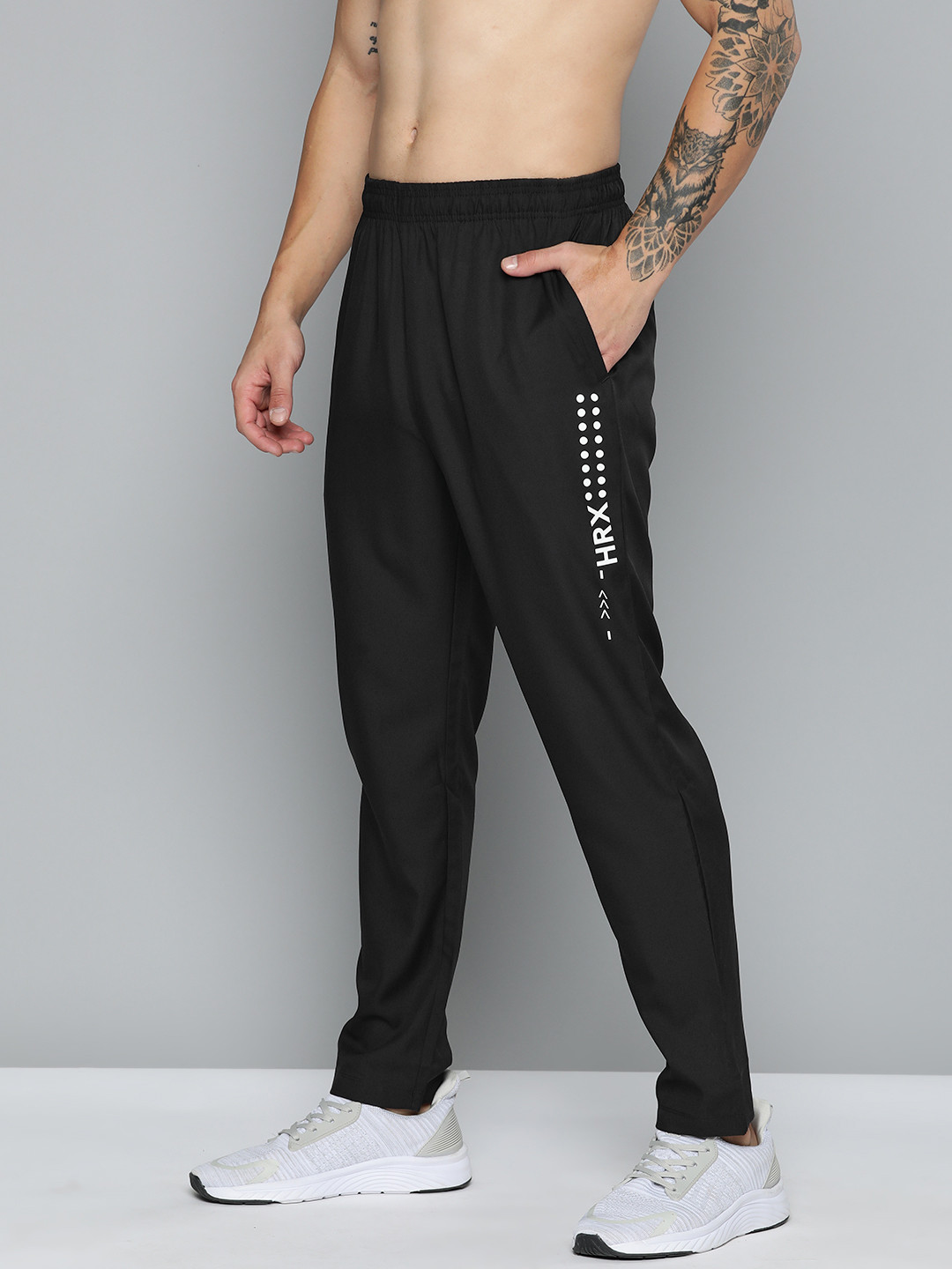 

HRX by Hrithik Roshan Men Rapid-Dry Running Track Pants, Black
