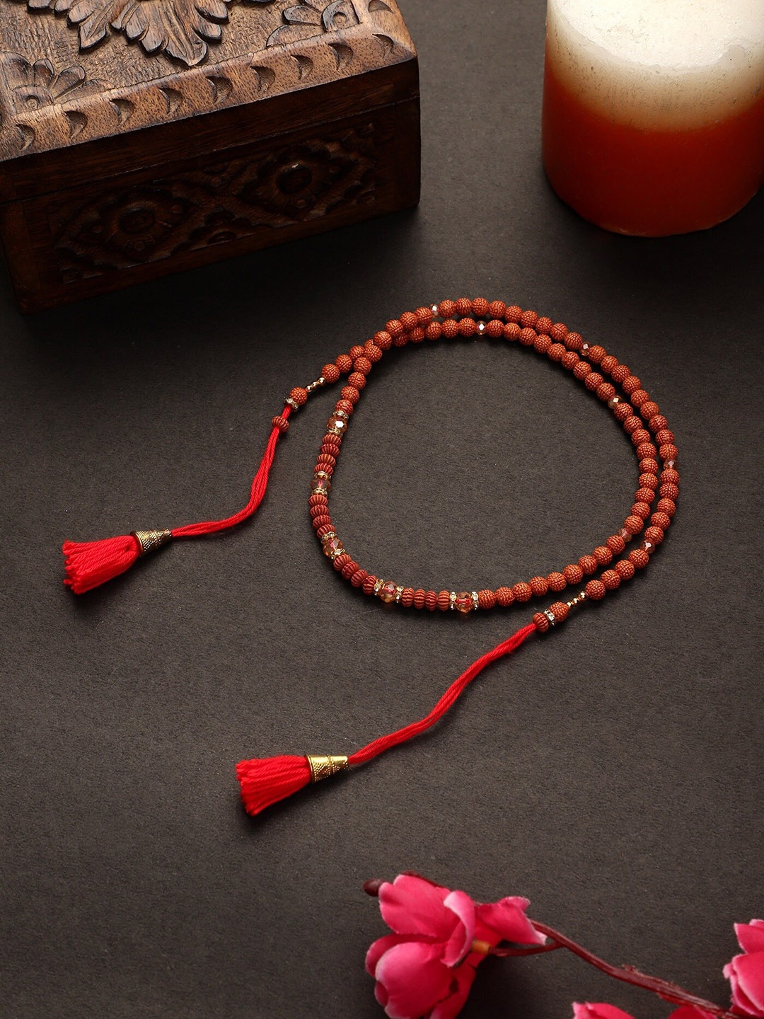 

Mali Fionna Stone-Studded & Beaded Rakhi, Brown