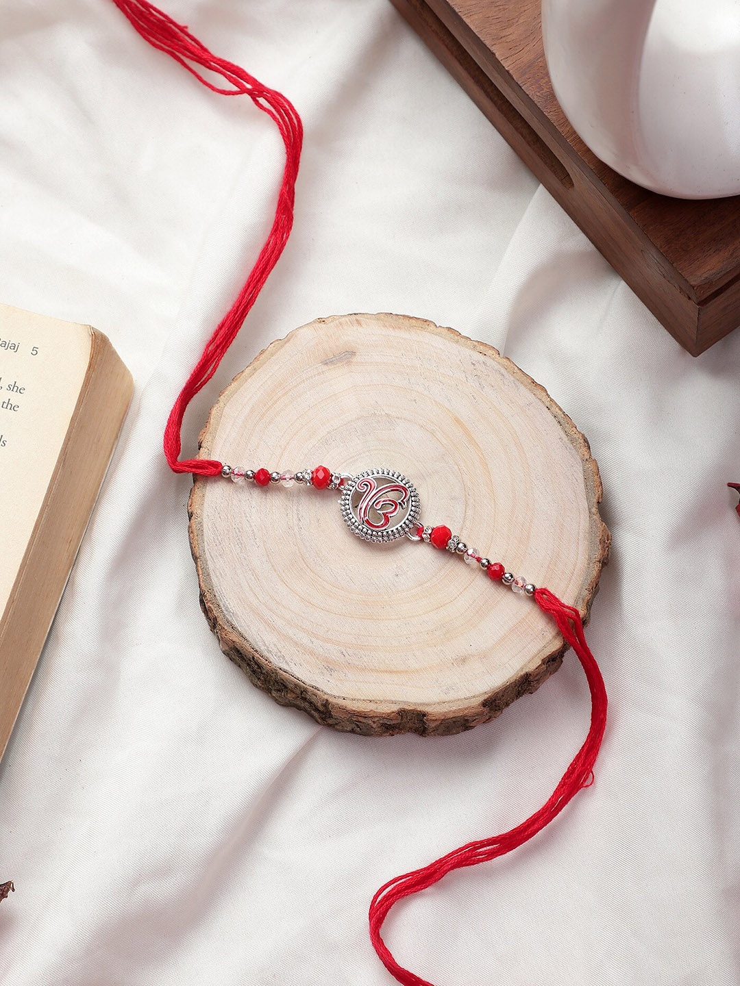 

Mali Fionna Tie-Up Beaded Rakhi, Red