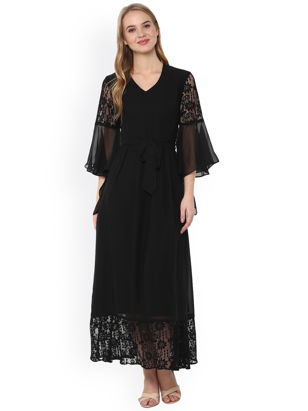 

WoowZerz Women Black Solid Fit and Flare Dress