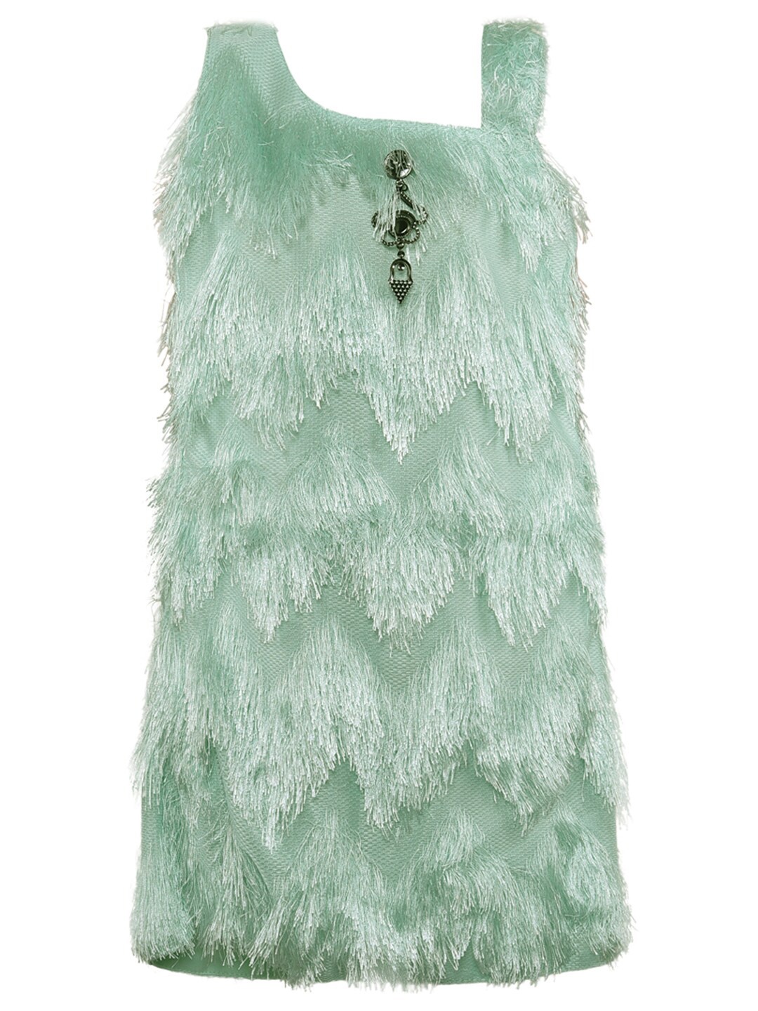 

Wish Karo Fringed Satin Sheath Dress, Green
