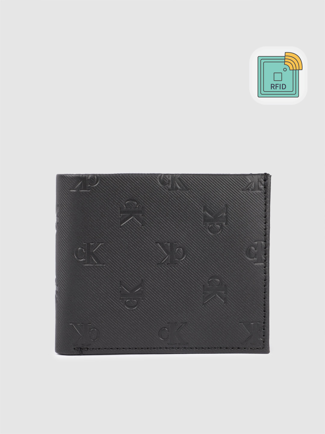 

Calvin Klein Men Textured Leather Two Fold Wallet, Black