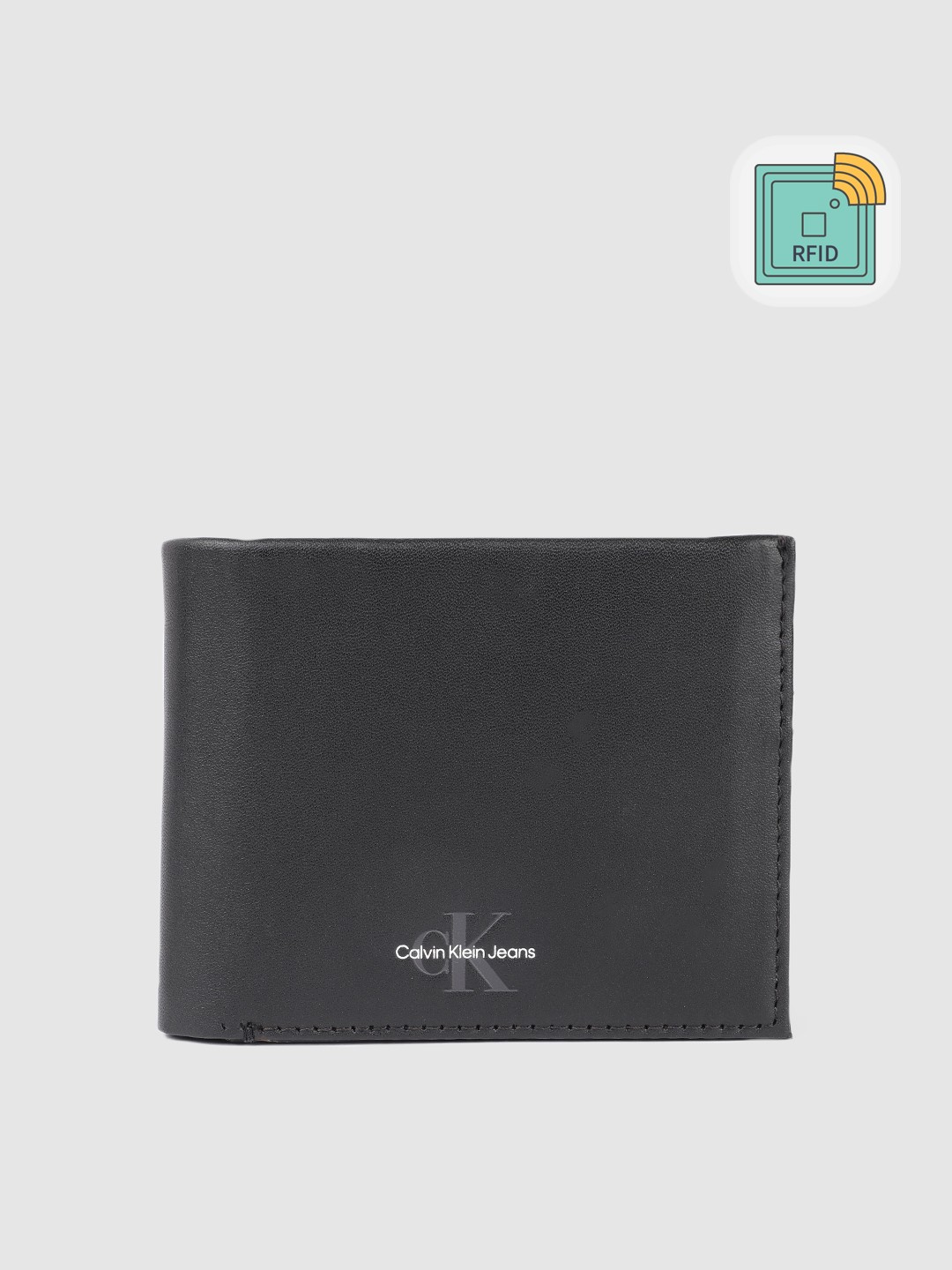 

Calvin Klein Men Solid Leather Two Fold Wallet, Black