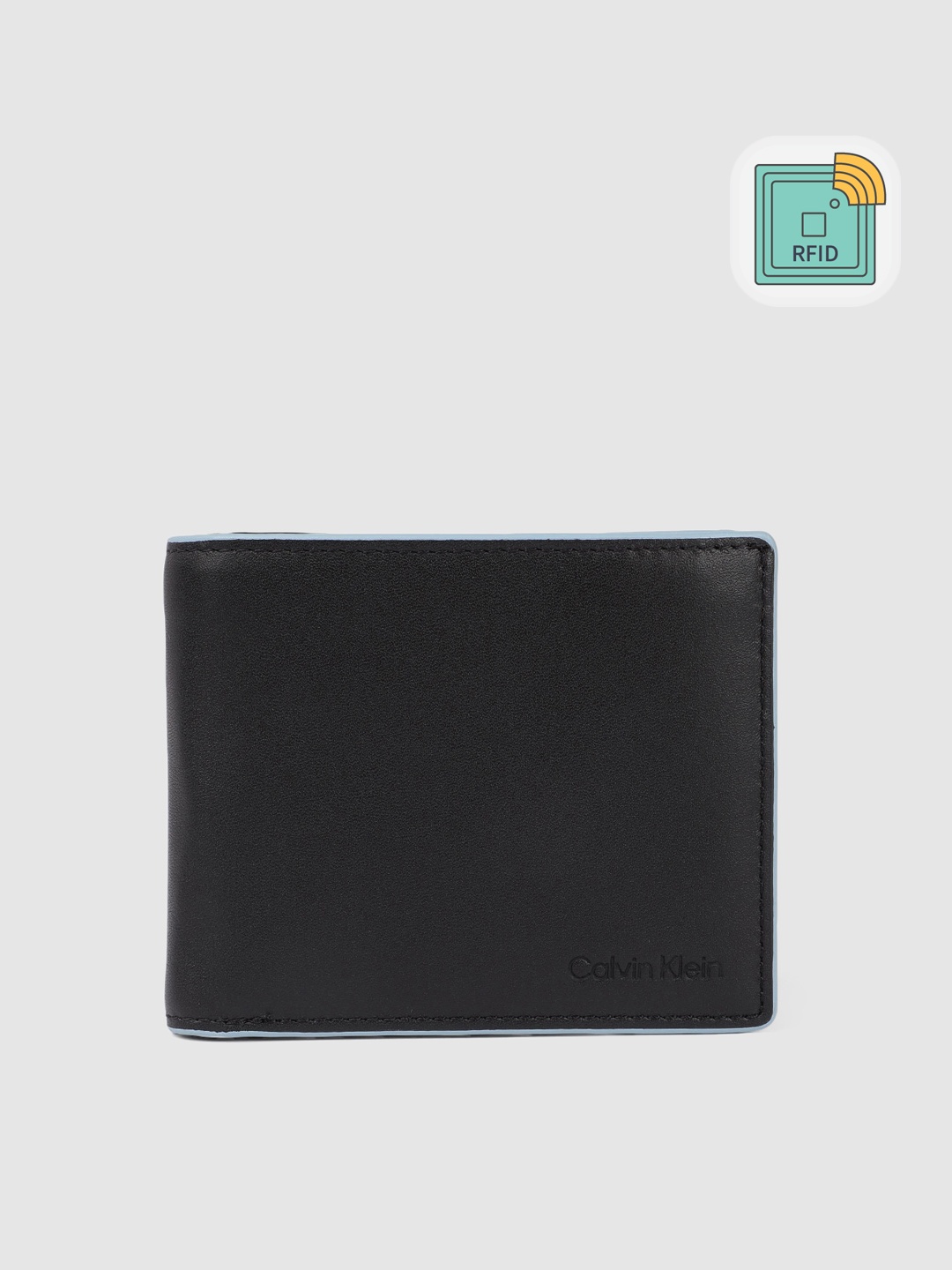 

Calvin Klein Men Leather Two Fold Wallet, Black