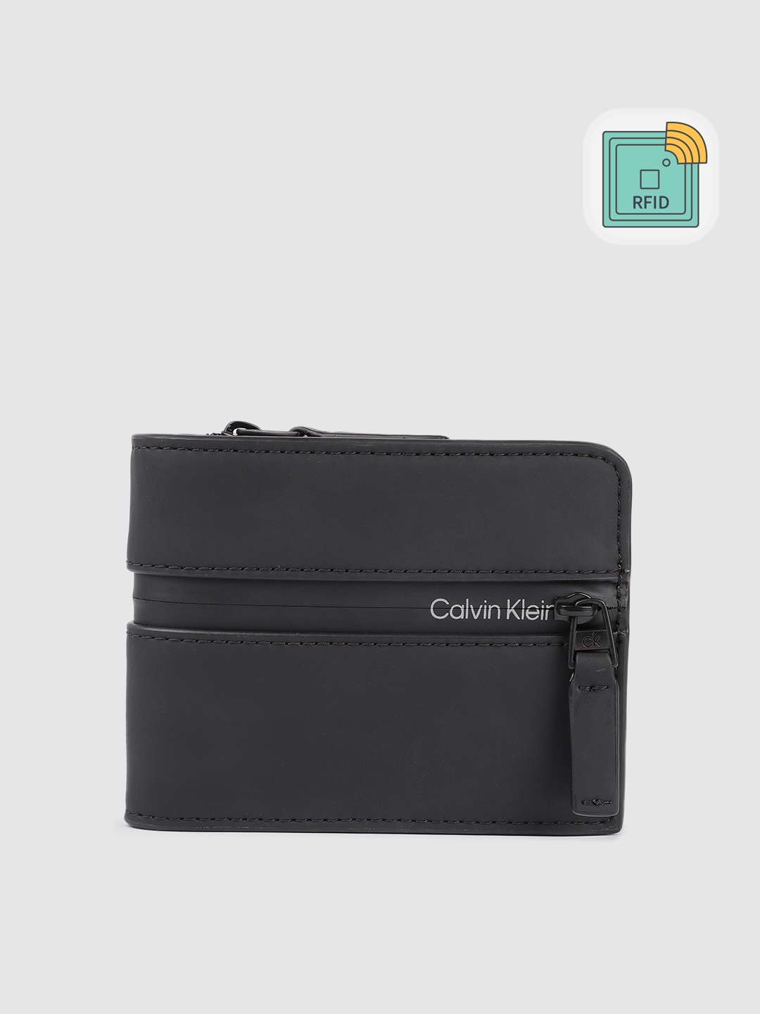 

Calvin Klein Men Brand Logo Printed Card Holder, Black