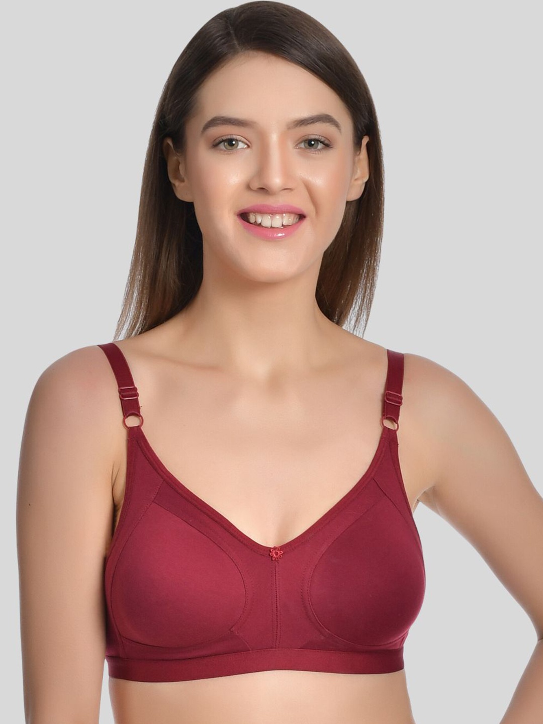 

Aimly Non-Padded Non-Wired Full Coverage T-Shirt Bra All Day Comfort, Maroon