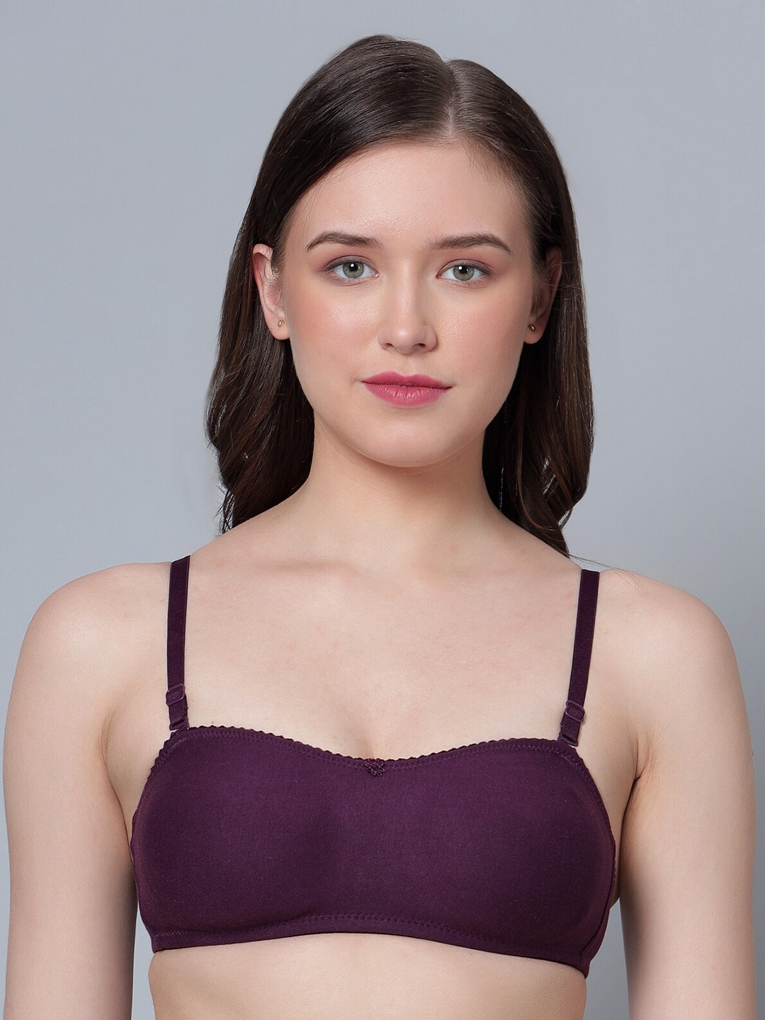 

Aimly Non-Wired Non- Padded Seamless Cotton T-Shirt Bra With All Day Comfort, Purple